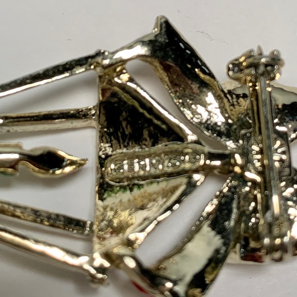 Vintage Holiday Candle Lantern Gold tone Brooch - Picture 8 of 10